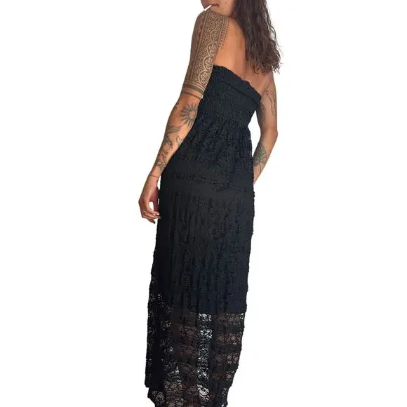 Black Lace Maxi Dress - Picture 2 of 3